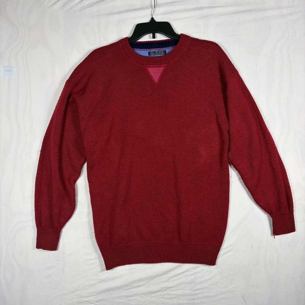 Mountain Crest Red Knit Long Sleeve Crewneck Pullover Sweater